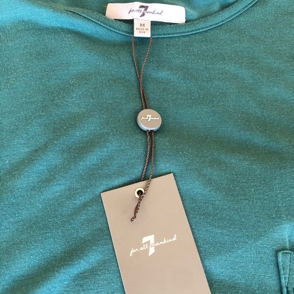 7 All For Mankind Long Green T Shirt - Picture 4 of 6